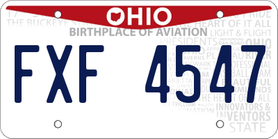 OH license plate FXF4547