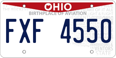 OH license plate FXF4550