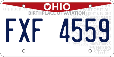 OH license plate FXF4559