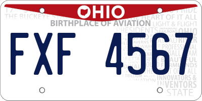 OH license plate FXF4567