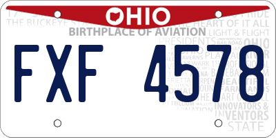 OH license plate FXF4578