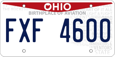 OH license plate FXF4600