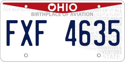 OH license plate FXF4635