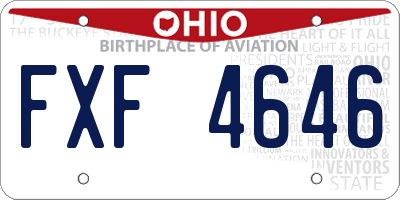 OH license plate FXF4646