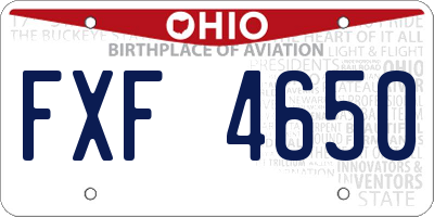 OH license plate FXF4650
