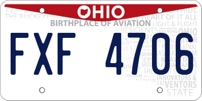 OH license plate FXF4706