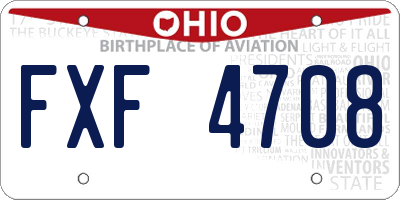 OH license plate FXF4708