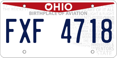 OH license plate FXF4718