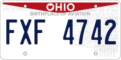 OH license plate FXF4742