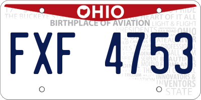 OH license plate FXF4753