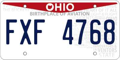 OH license plate FXF4768
