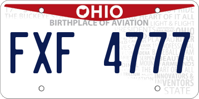 OH license plate FXF4777