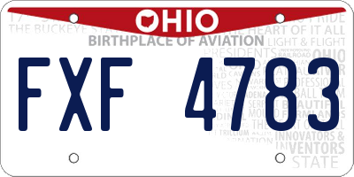 OH license plate FXF4783