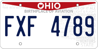 OH license plate FXF4789