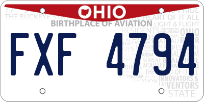 OH license plate FXF4794