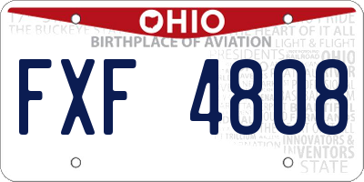 OH license plate FXF4808