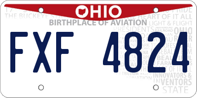 OH license plate FXF4824
