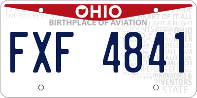 OH license plate FXF4841