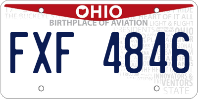 OH license plate FXF4846