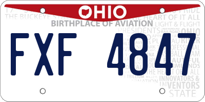 OH license plate FXF4847