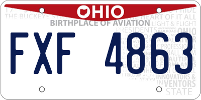 OH license plate FXF4863