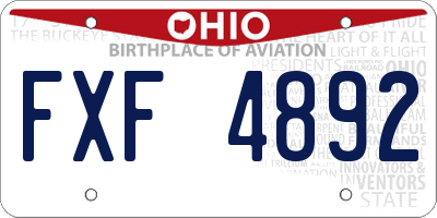 OH license plate FXF4892