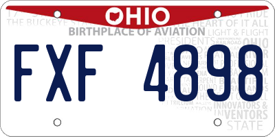 OH license plate FXF4898