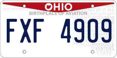 OH license plate FXF4909