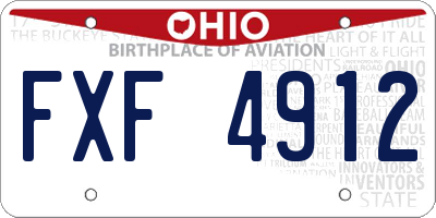 OH license plate FXF4912