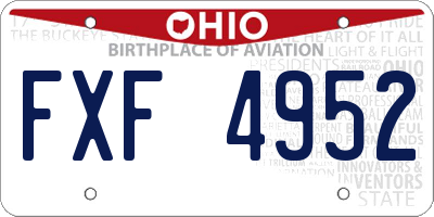 OH license plate FXF4952