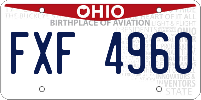 OH license plate FXF4960
