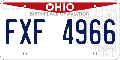 OH license plate FXF4966