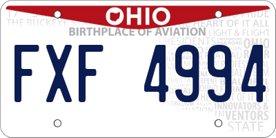 OH license plate FXF4994
