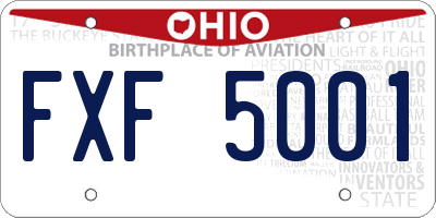 OH license plate FXF5001