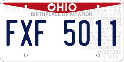 OH license plate FXF5011