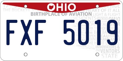 OH license plate FXF5019