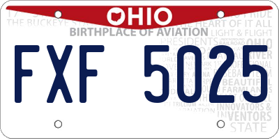OH license plate FXF5025