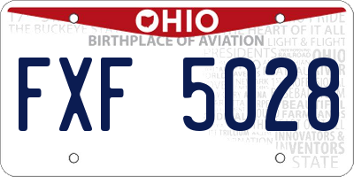 OH license plate FXF5028