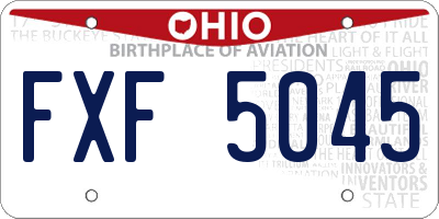 OH license plate FXF5045
