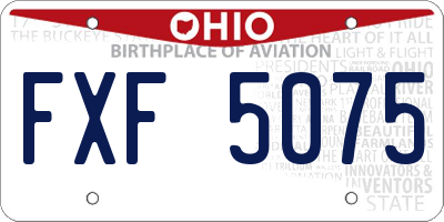 OH license plate FXF5075