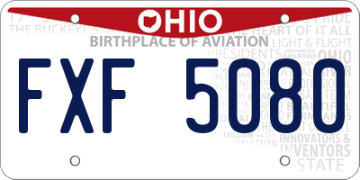 OH license plate FXF5080
