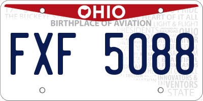 OH license plate FXF5088