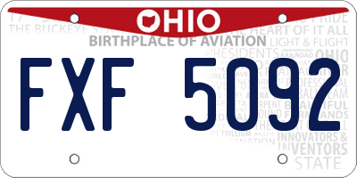 OH license plate FXF5092