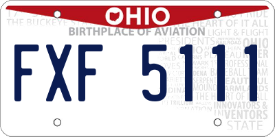 OH license plate FXF5111
