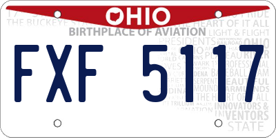 OH license plate FXF5117