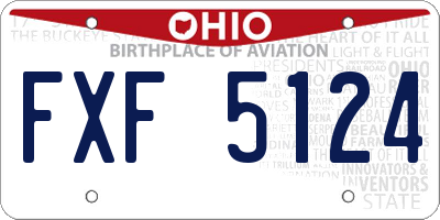 OH license plate FXF5124