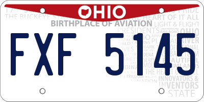 OH license plate FXF5145