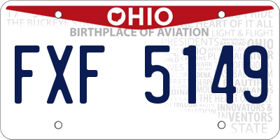 OH license plate FXF5149