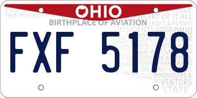 OH license plate FXF5178