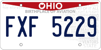 OH license plate FXF5229